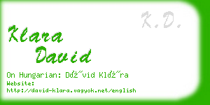 klara david business card